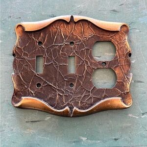 Vintage double light switch outlet cover combo Amerock Bronze Hardware